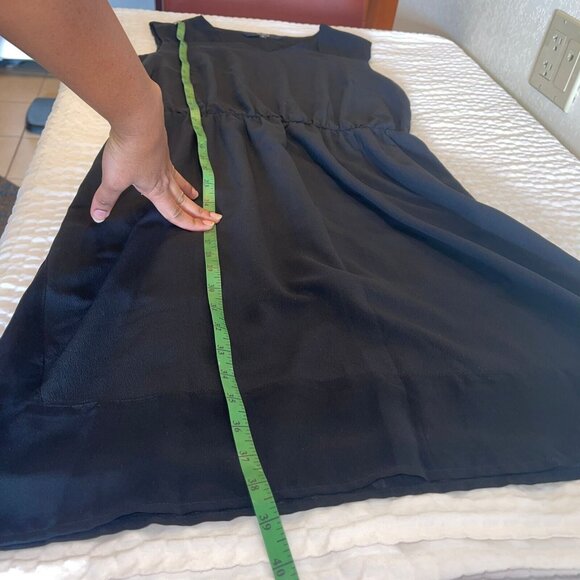 Allen Solly Women's Black Sleeveless Midi Dress Size M - Elegant Casual Summer - Picture 9 of 10